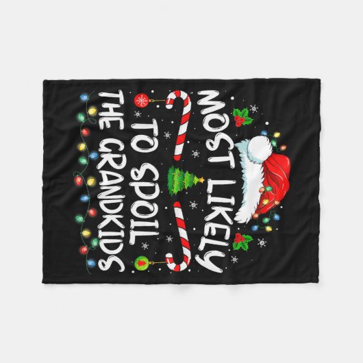 Most Likely To Sil The Grandkids Funny Christmas G Fleecedecke (Vorderseite (Horizontal))
