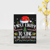 Most Likely To Sing All The Christmas Songs Family Karte (Gelbe Blume)
