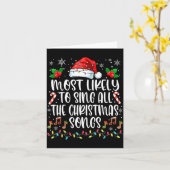 Most Likely To Sing All The Christmas Songs Family Karte (Gelbe Blume)