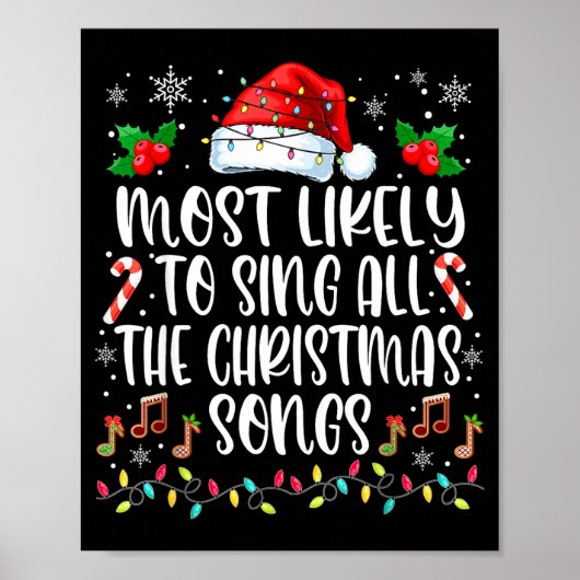 Most Likely To Sing All The Christmas Songs Family Poster (Vorne)