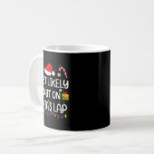 Most Likely To Sit On Santa's Lap Christmas Family Kaffeetasse (Vorderseite Links)