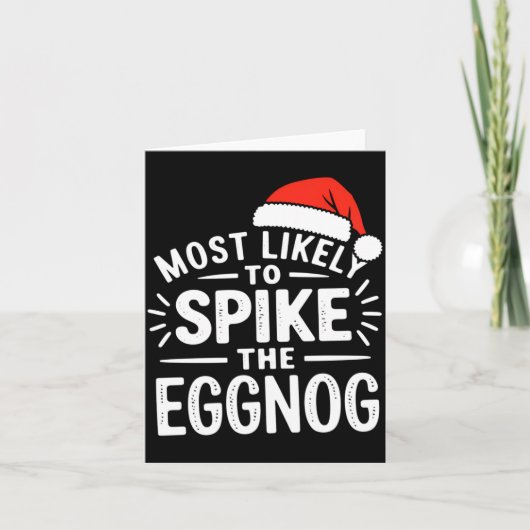 Most Likely To Ske The Eggnog Christmas Matching Karte (Vorderseite)