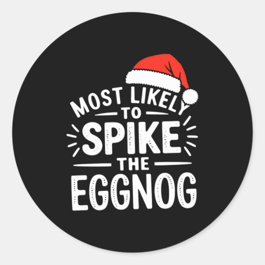 Most Likely To Ske The Eggnog Christmas Matching  Runder Aufkleber (Vorderseite)