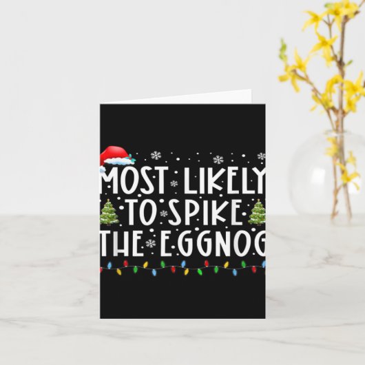Most Likely To Ske The Eggnog Matching Christmas T Karte (Gelbe Blume)