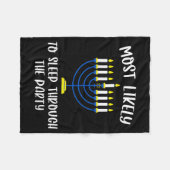 Most Likely To Sleep Through Party Hanukkah Group Fleecedecke (Vorderseite (Horizontal))
