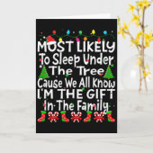 Most Likely To Sleep Under The Tree I'm The Gift C Karte (Gelbe Blume)