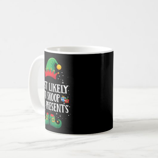 Most Likely To Snoop For Matching Christmas Elf  Kaffeetasse (Vorderseite Links)