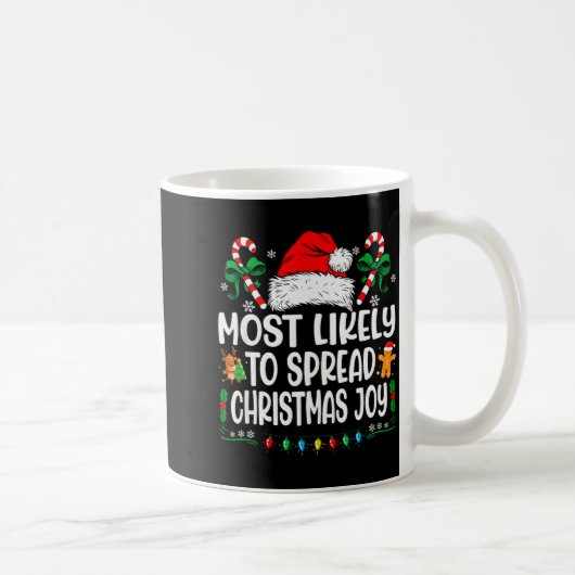Most Likely To Spread Christmas Joy Family Matchin Kaffeetasse (Rechts)
