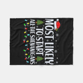Most Likely To Start All The Shenanigans Christmas Fleecedecke (Vorderseite (Horizontal))