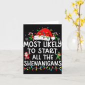 Most Likely To Start All The Shenanigans Matching Karte (Gelbe Blume)