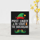 Most Likely To Start The Shenanigans Matching Chri Karte (Gelbe Blume)