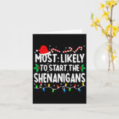 Most Likely To Start The Shenanigans Matching Chri Karte (Gelbe Blume)