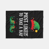 Most Likely To Take A Nap Matching Christmas Elf Fleecedecke (Vorderseite (Horizontal))