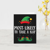 Most Likely To Take A Nap Matching Christmas Elf Karte (Gelbe Blume)