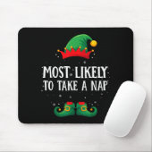 Most Likely To Take A Nap Matching Christmas Elf Mousepad (Mit Mouse)