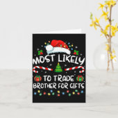 Most Likely To Trade Brother For Family Christmas  Karte (Gelbe Blume)