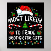 Most Likely To Trade Brother For Family Christmas Poster (Vorne)