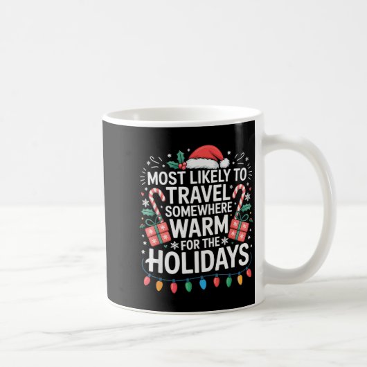 Most Likely To Travel Somewhere Warm For The Holid Kaffeetasse (Rechts)