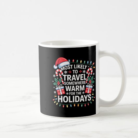 Most Likely To Travel Somewhere Warm For The Holid Kaffeetasse (Rechts)