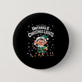 Most Likely To Untangle Christmas Lights Elf  Button (Vorderseite)