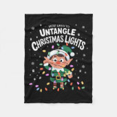 Most Likely To Untangle Christmas Lights Elf  Fleecedecke (Vorderseite)