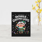 Most Likely To Untangle Christmas Lights Elf Karte (Gelbe Blume)