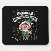 Most Likely To Untangle Christmas Lights Elf Mousepad (Vorne)
