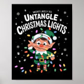 Most Likely To Untangle Christmas Lights Elf Poster (Vorne)