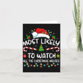 Most Likely To Watch All The Christmas Movies Fami Karte (Vorderseite)