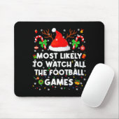 Most Likely To Watch All The Football Games Christ Mousepad (Mit Mouse)