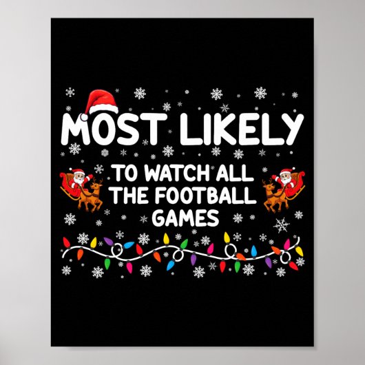 Most Likely To Watch All The Football Games Poster (Vorne)