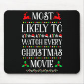 Most Likely To Watch Every Christmas Movie Christm Mousepad (Vorne)