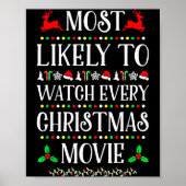 Most Likely To Watch Every Christmas Movie Christm Poster (Vorne)