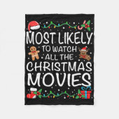 Most Likely To Watch The Christmas Movies Family C Fleecedecke (Vorderseite)
