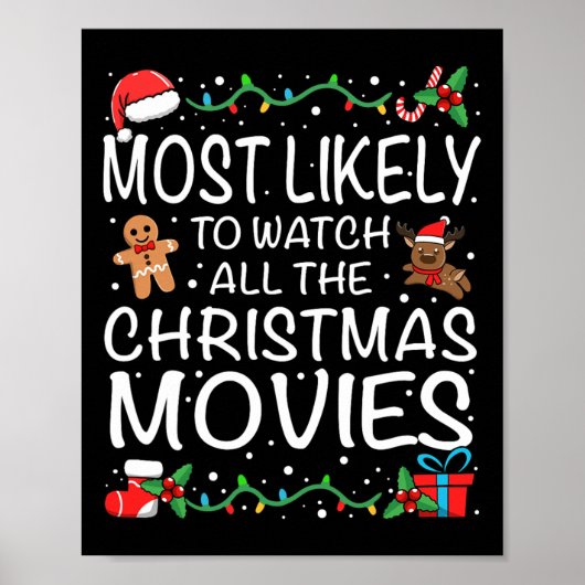 Most Likely To Watch The Christmas Movies Family C Poster (Vorne)