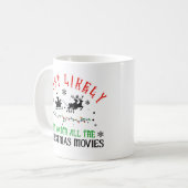 Most Likely to Watch the Christmas Movies Funny Kaffeetasse (Vorderseite Links)