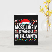 Most Likely To Work Out With Santa Funny Family Ch Karte (Gelbe Blume)