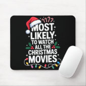 Most Likely Watch All Christmas Movies Lovers Humo Mousepad (Mit Mouse)