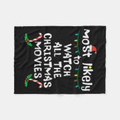 Most Likely Watch Christmas Movie Xmas Family Matc Fleecedecke (Vorderseite (Horizontal))