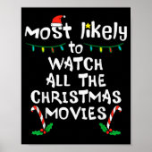 Most Likely Watch Christmas Movie Xmas Family Matc Poster (Vorne)