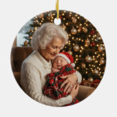 Most Loved Grandma Christmas Round Keramik Ornament (Hinten)