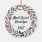 Most Loved Grandpa Christmas Round Keramik Ornament (Vorne)