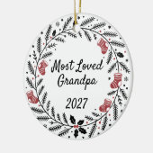 Most Loved Grandpa Christmas Round Keramik Ornament (Links)