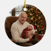 Most Loved Grandpa Christmas Round Keramik Ornament (Hinten)