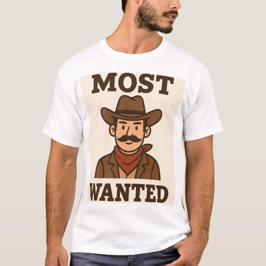 MOST WANTED – Vintage Cowboy Style T-Shirt (Vorderseite)