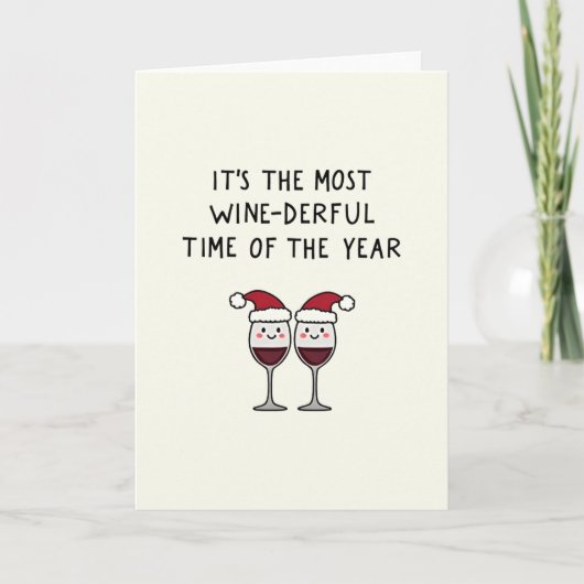 Most Wine-derful Time of the Year Christmas Card Karte (Vorderseite)