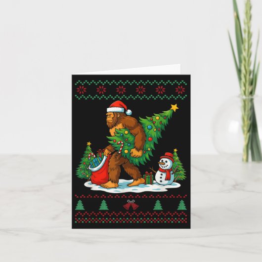 Most Wonderful Christmas Bigfoot Christmas Tree Li Karte (Vorderseite)