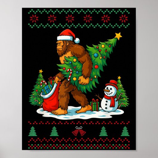 Most Wonderful Christmas Bigfoot Christmas Tree Li Poster (Vorne)