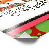 Most Wonderful Time Festive Deer Tree Christmas Fotodruck (Ecke)