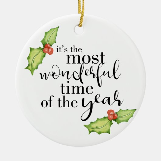 Most Wonderful Time of the Year Family Foto Keramik Ornament (Vorne)